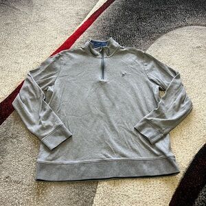 Vineyard Vines 1/4 Zip Gray Pima Cotton Classic Sweater